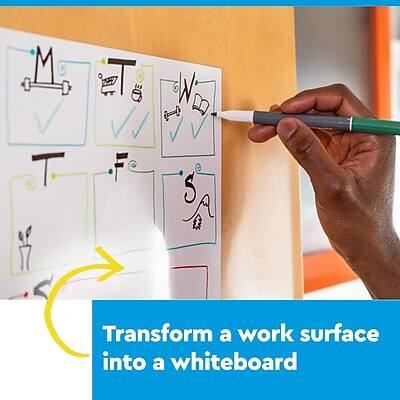 Transform a work surface into a whiteboard