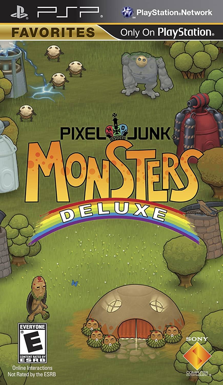 PSP  
PlayStation Network  
FAVORITES  
Only On PlayStation  

PIXEL JUNK MONSTERS DELUXE  

EVERYONE  
E  
Content Rated by the ESRB  
Online Interactions Not Rated by the ESRB  

SONY  
COMPUTER ENTERTAINMENT - E10+ (Everyone 10+)