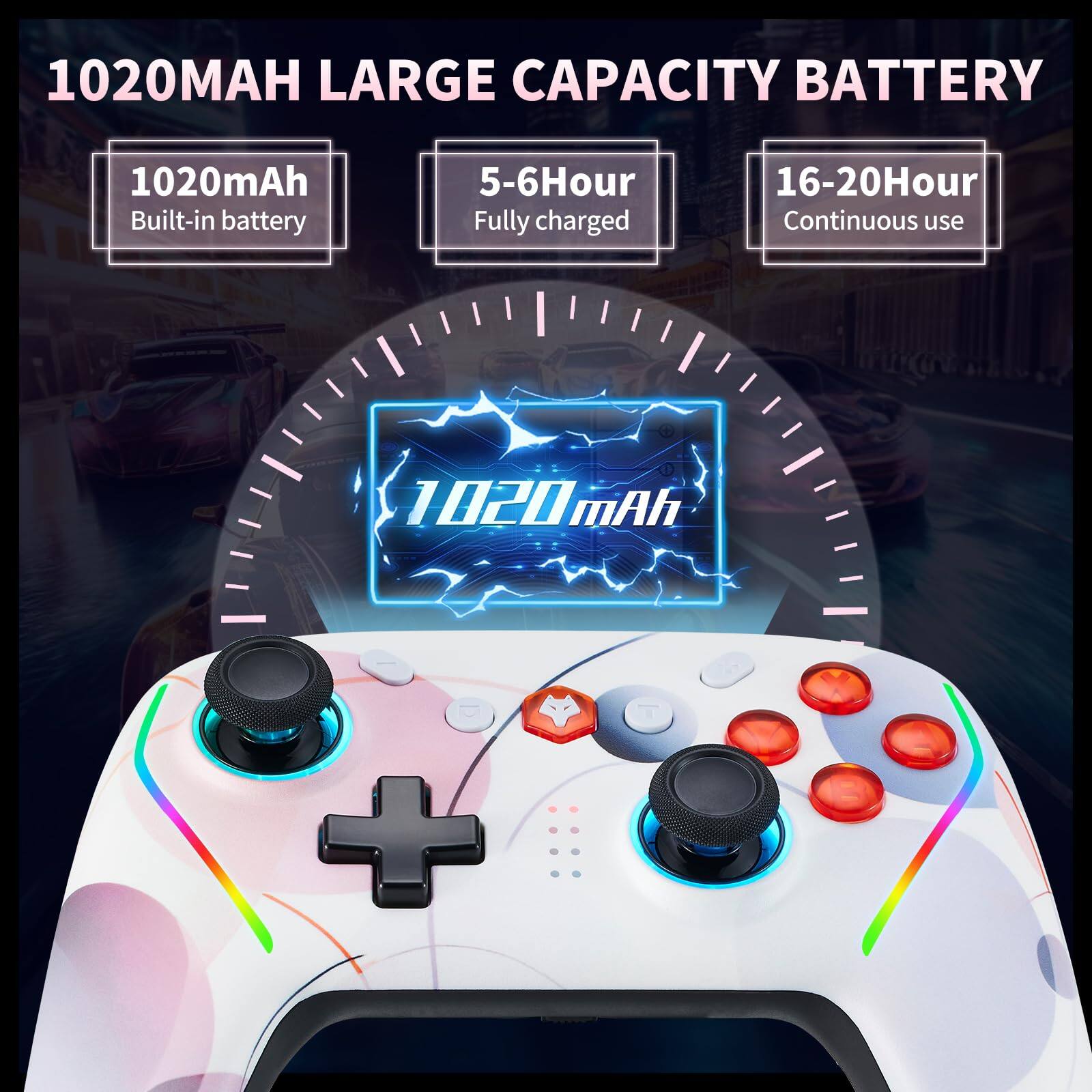 1020mAh Large Capacity Battery

- 1020mAh Built-in battery
- 5-6 Hour Fully charged
- 16-20 Hour Continuous use