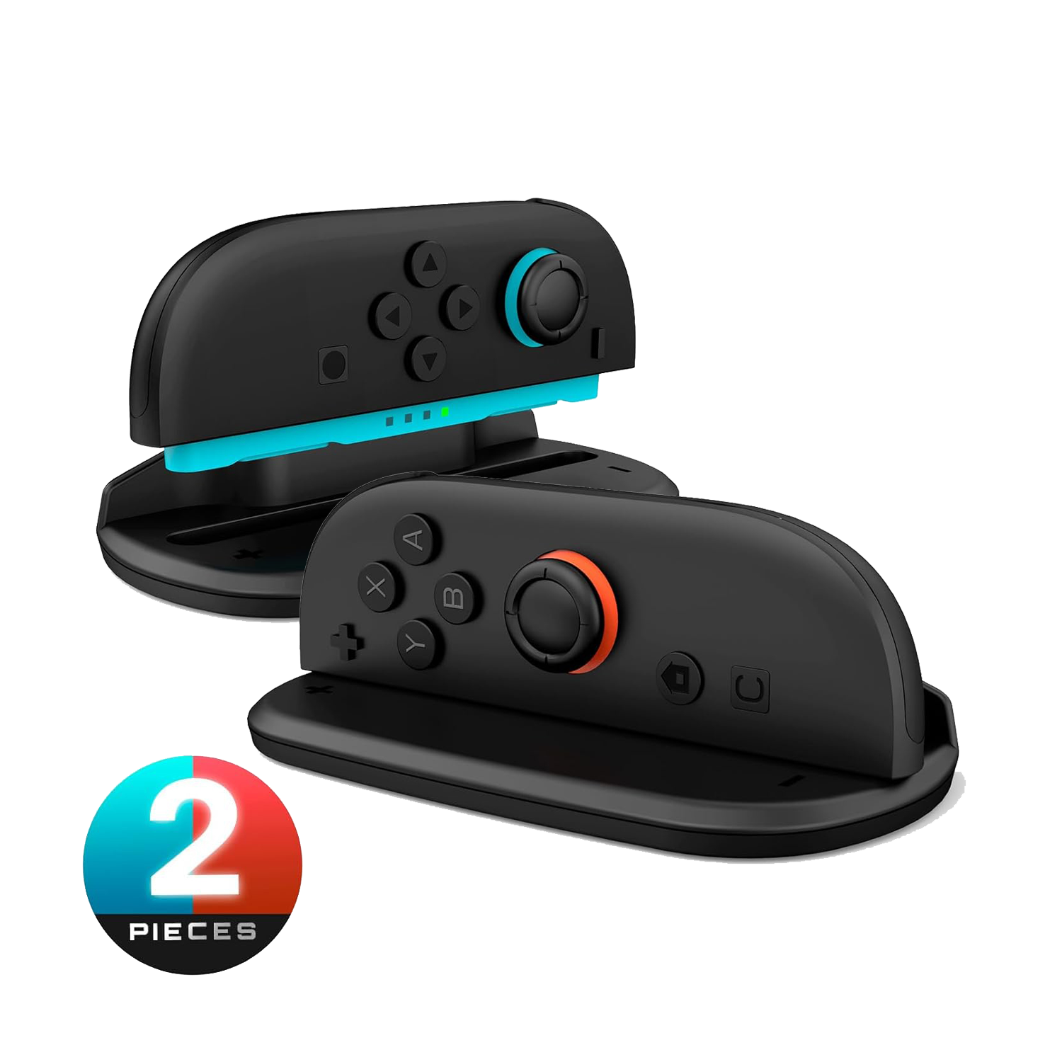 Front. SUPCASE - Nintendo Switch 2 Joy-Con Mouse Grip – Black (2-Pack) | Ergonomic Base for Precision Control.