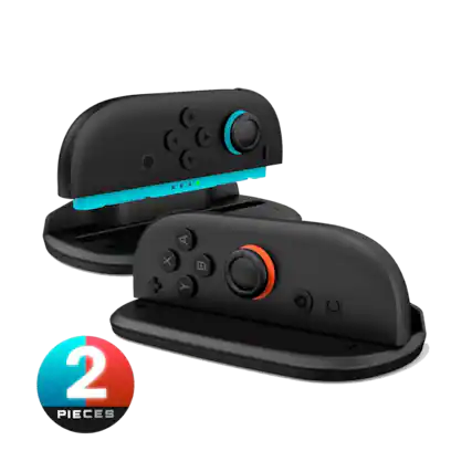 Front. SUPCASE - Nintendo Switch 2 Joy-Con Mouse Grip – Black (2-Pack) | Ergonomic Base for Precision Control.