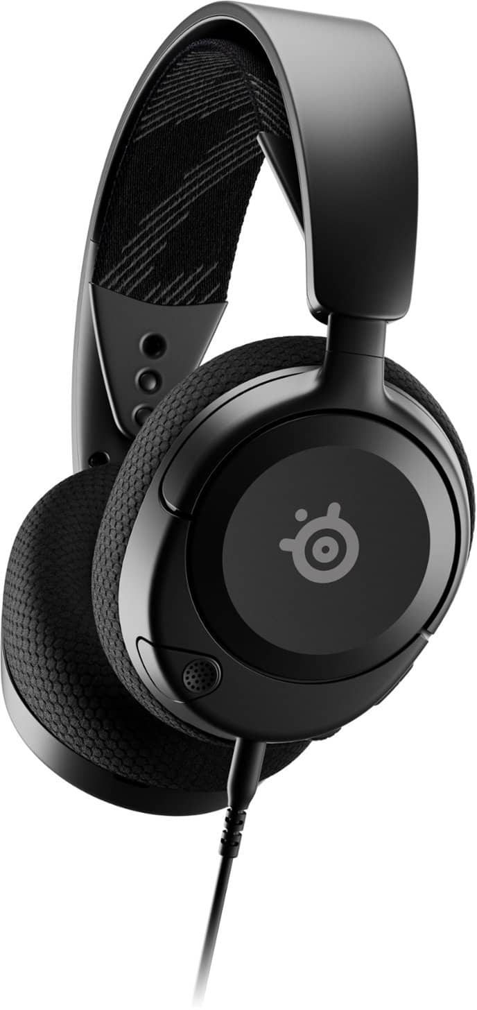 Front. SteelSeries - Arctis Nova 1 Wired Gaming Headset for PC, PS5, and PS4 - Black.