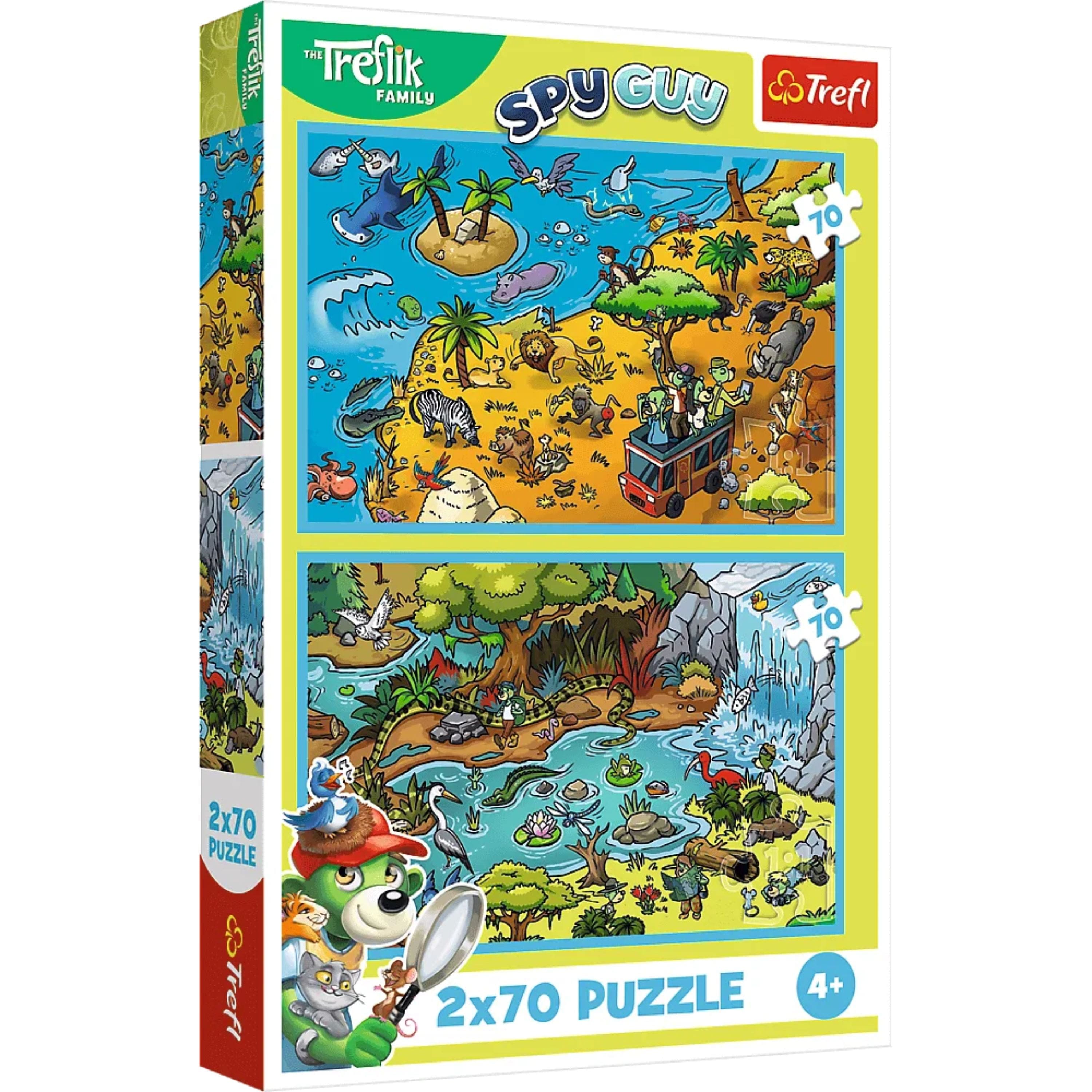 Trefl - Kids Treflik Family - Trefliks in Animal Land 2X70 Piece Puzzle