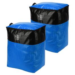 Unique Bargains - 2pcs Extra Large Moving Bags 20x16x28 Inch Foldable Heavy Duty Waterproof Storage Totes with Zipper Handle for Home - Blue
