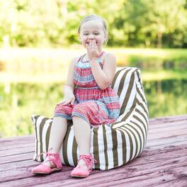 Jaxx - Juniper Jr Outdoor Kids Bean Bag Chair / Childrens Garden Chair - Taupe Stripes