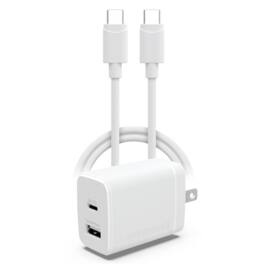HyperGear - 30W PD Dual Wall Charger + USB-C to USB-C - White