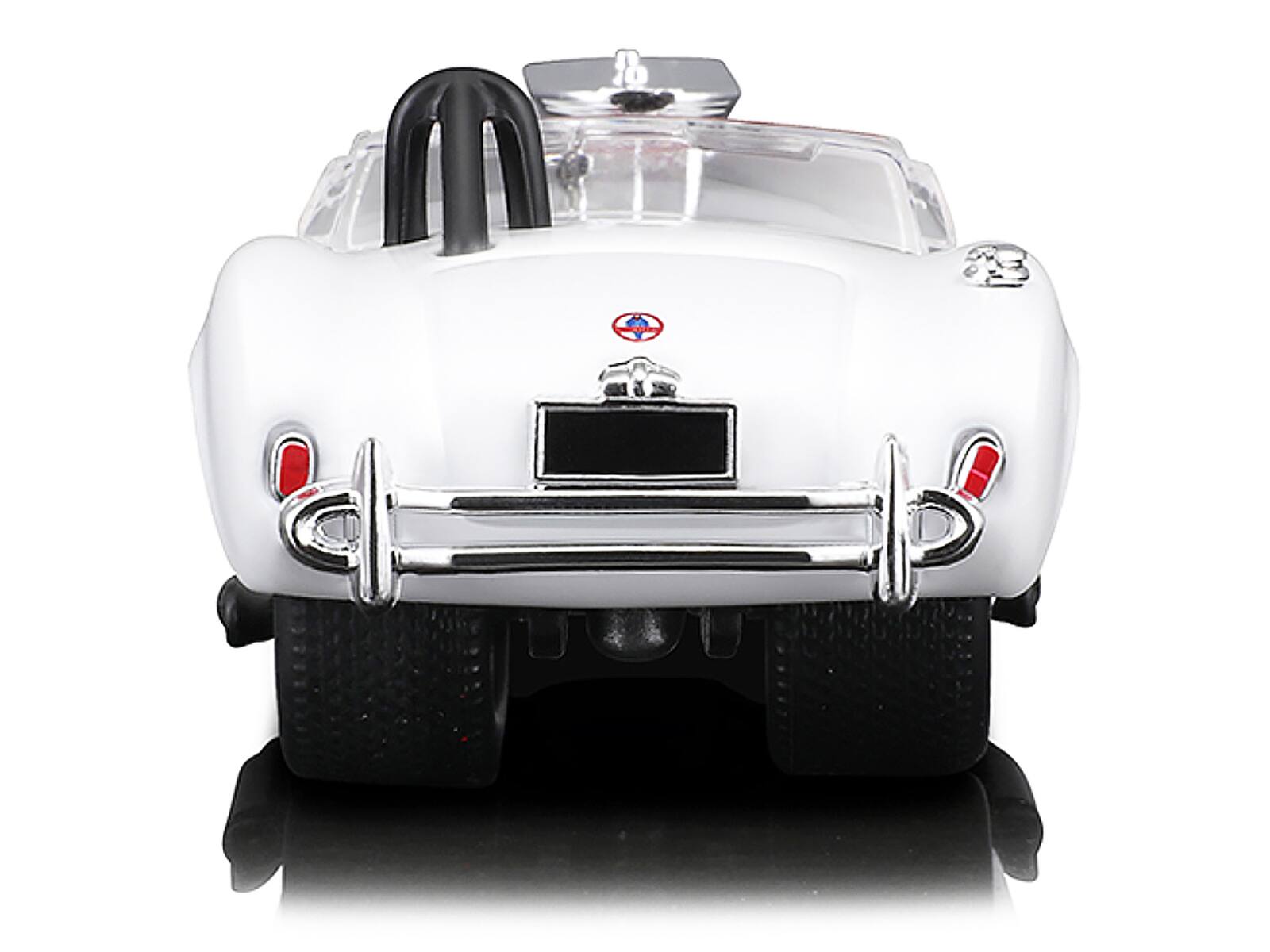 Alt View 4. Muscle Machines - 1964 Shelby Cobra #98 White with Red Interior 1/64 Diecast Model Car by Muscle Machines.