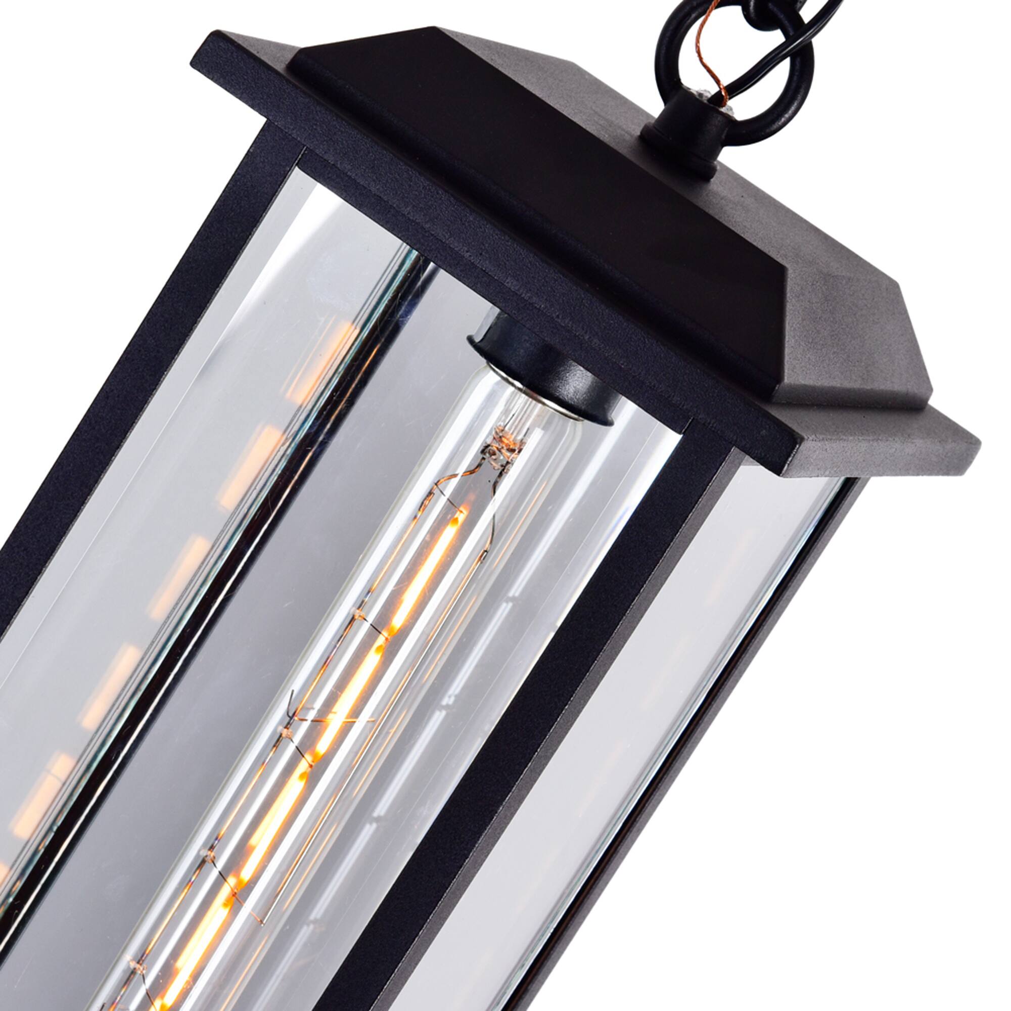 Alt View 2. CWI Lighting - Blackbridge 1 Light Outdoor Black Pendant - Black.