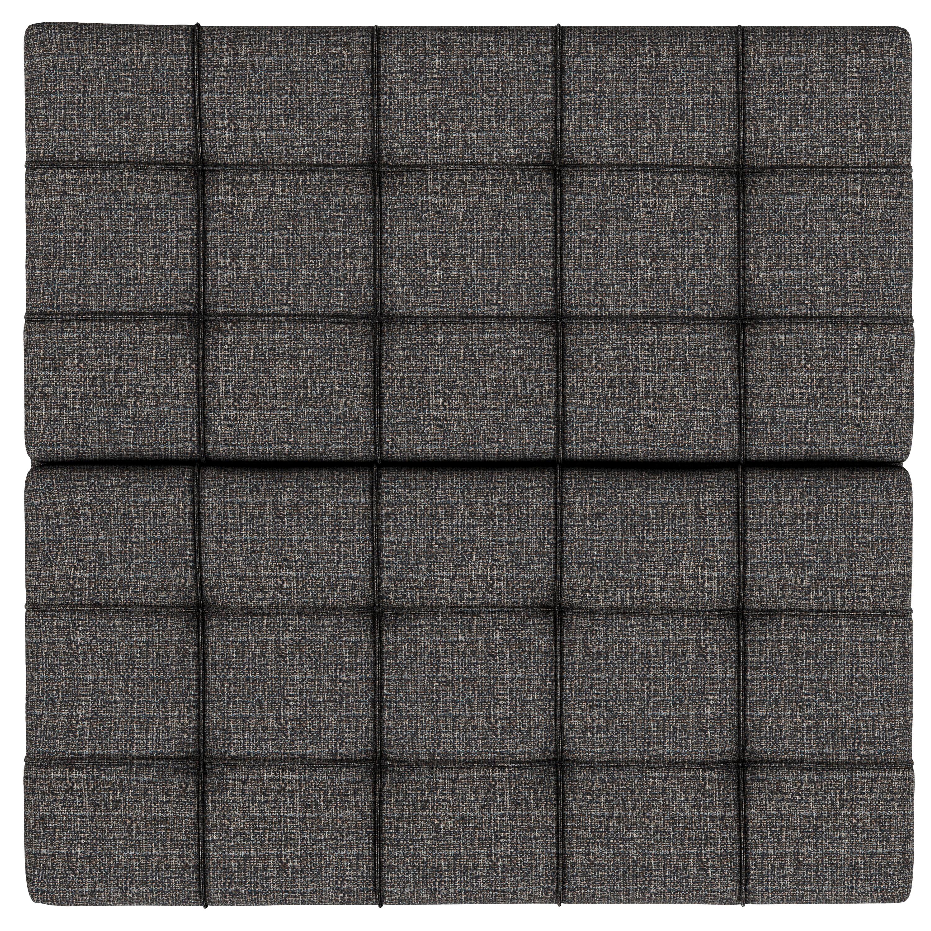 Alt View 1. Simpli Home - Harrison 40 inch Wide Transitional Square Large Coffee Table Storage Ottoman in Ebony Polyester Tweed, Assembled - Ebony.