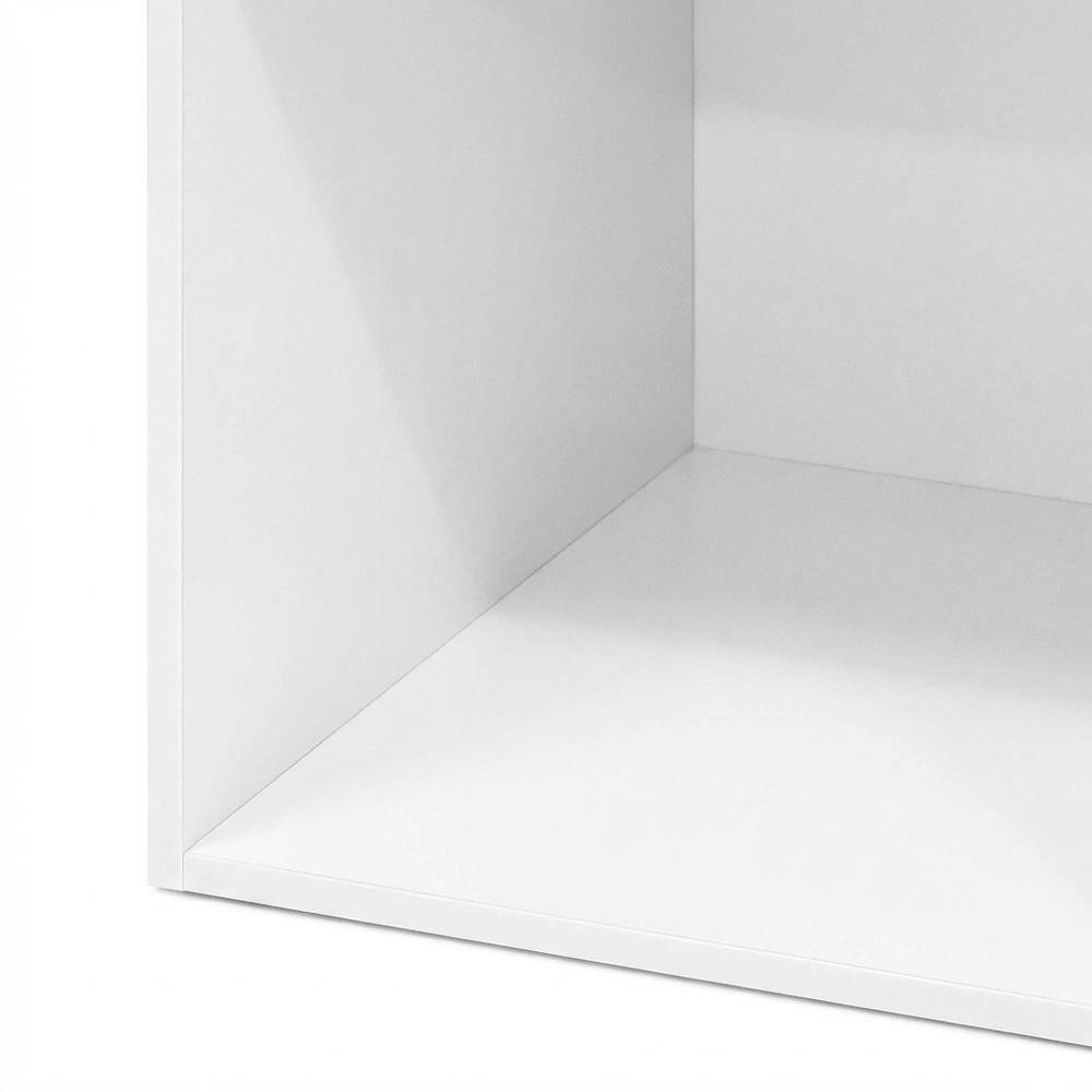 Alt View 2. FurniFact - White 3-Tier Open Shelf Bookcase with Modern Design and Sturdy Construction - Brown.