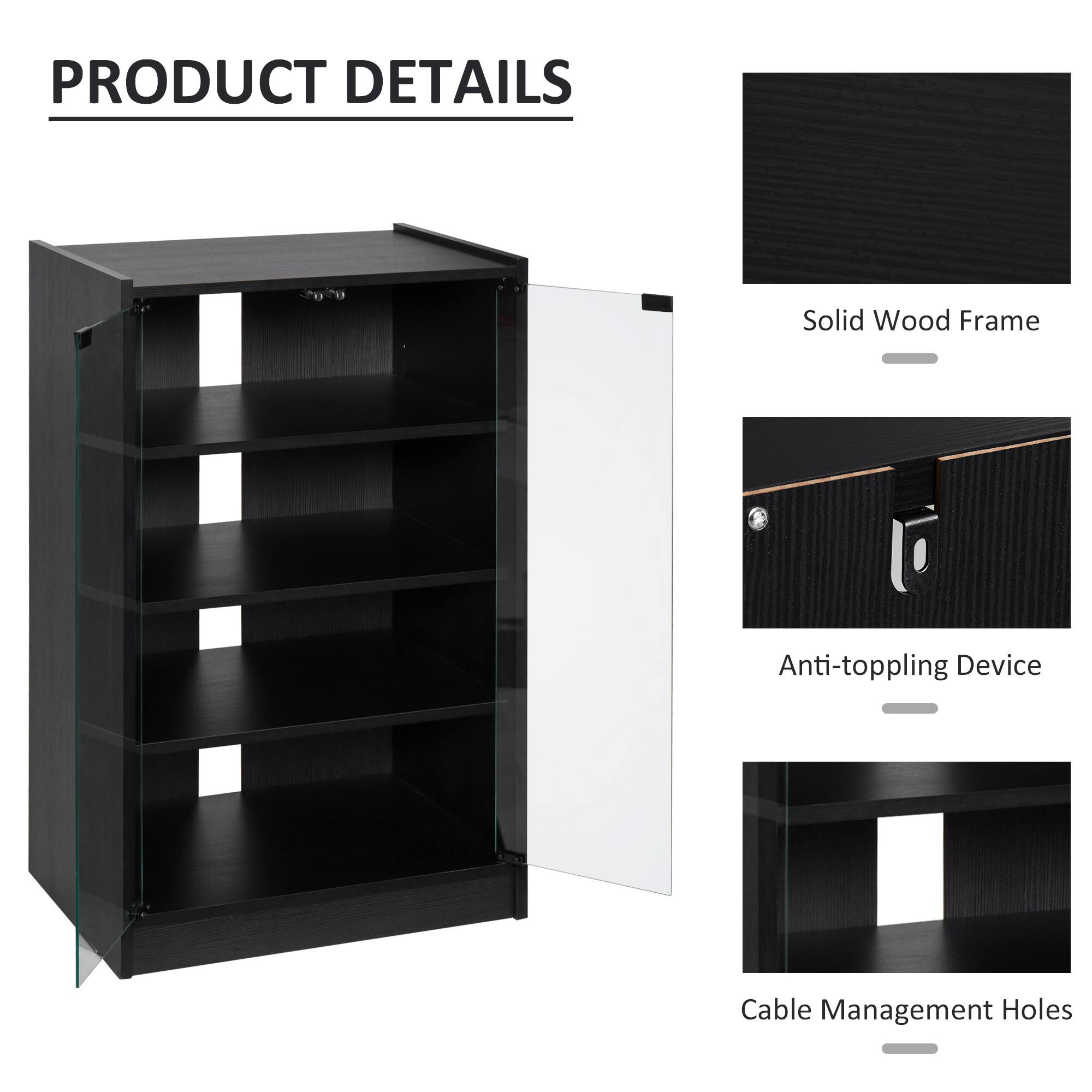 PRODUCT DETAILS
Solid Wood Frame
Anti-toppling Device
Cable Management Holes