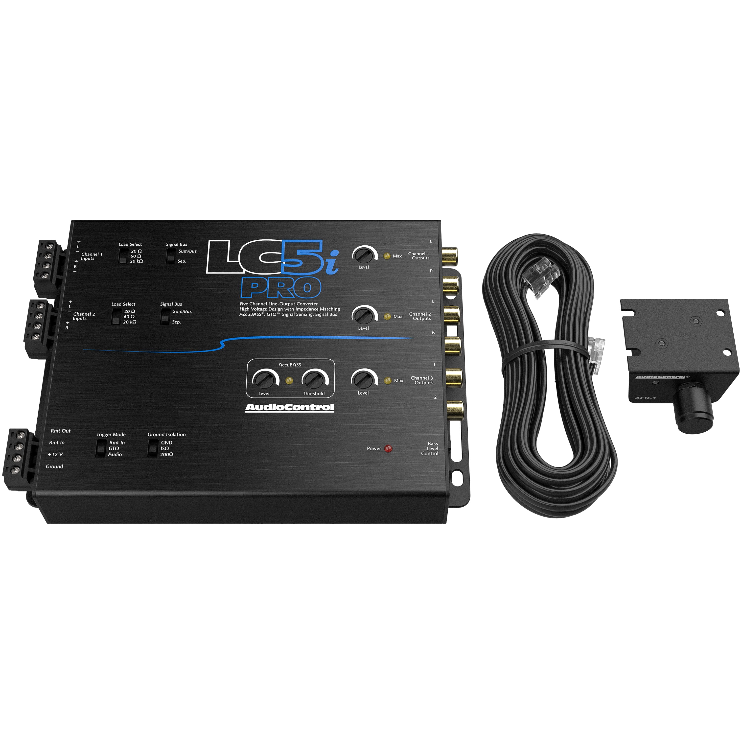 AudioControl - 5-Channel Active Line Output Converter with AccuBASS and Subwoofer Control - Black - Front_Zoom