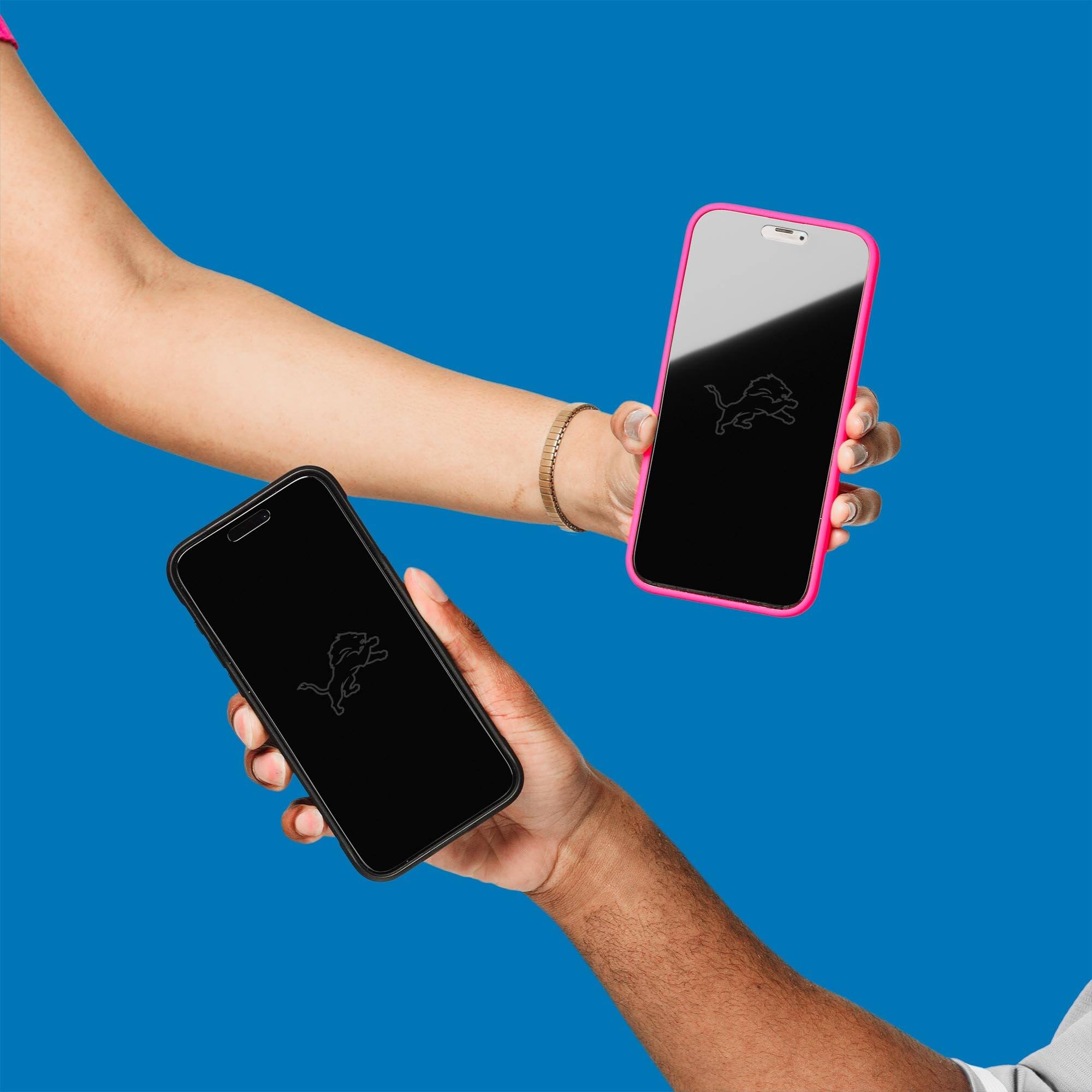 Alt View 3. Screen Skinz - Detroit Lions iPhone Privacy Glass Screen Protector - 16 Pro - Multicolor.