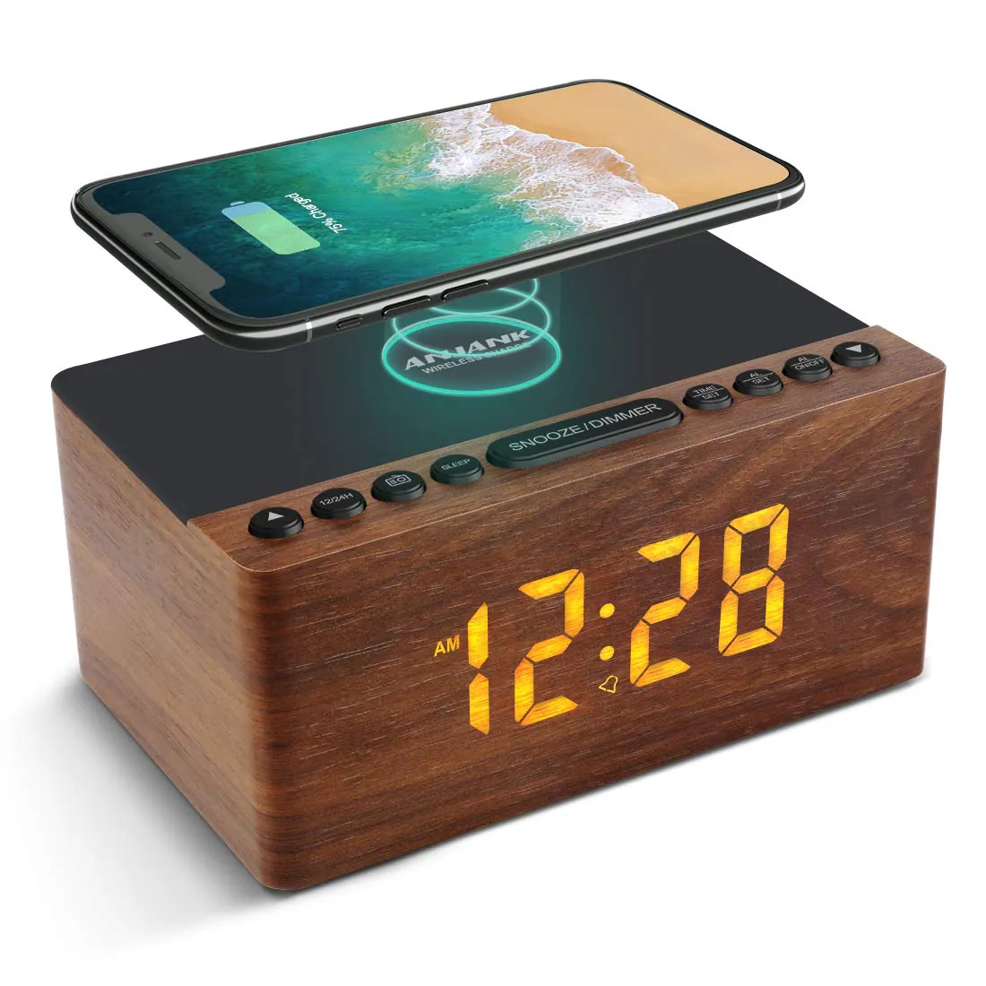 Charged  
NSL ANANK  
WIRELESS CHARGING  
SNOOZE/DIMMER  
12:28 AM
