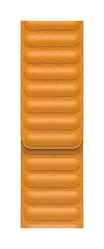 Alt View 1. Apple - Apple Watch Band - Leather Link (40mm) - California Poppy - Medium/Large - Orange.