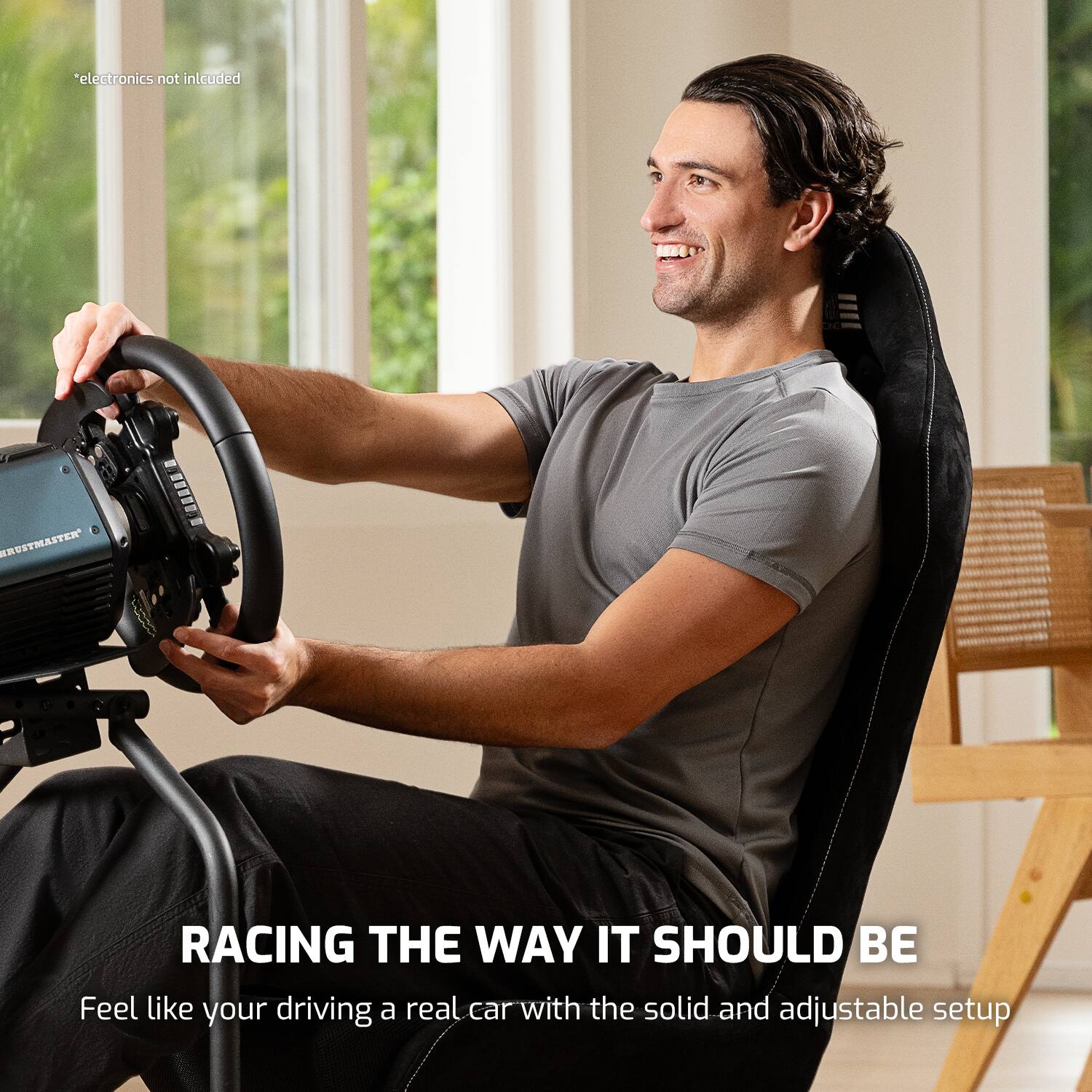 *electronics not included

HRUSTMASTER

RACING THE WAY IT SHOULD BE
Feel like your driving a real car with the solid and adjustable setup
