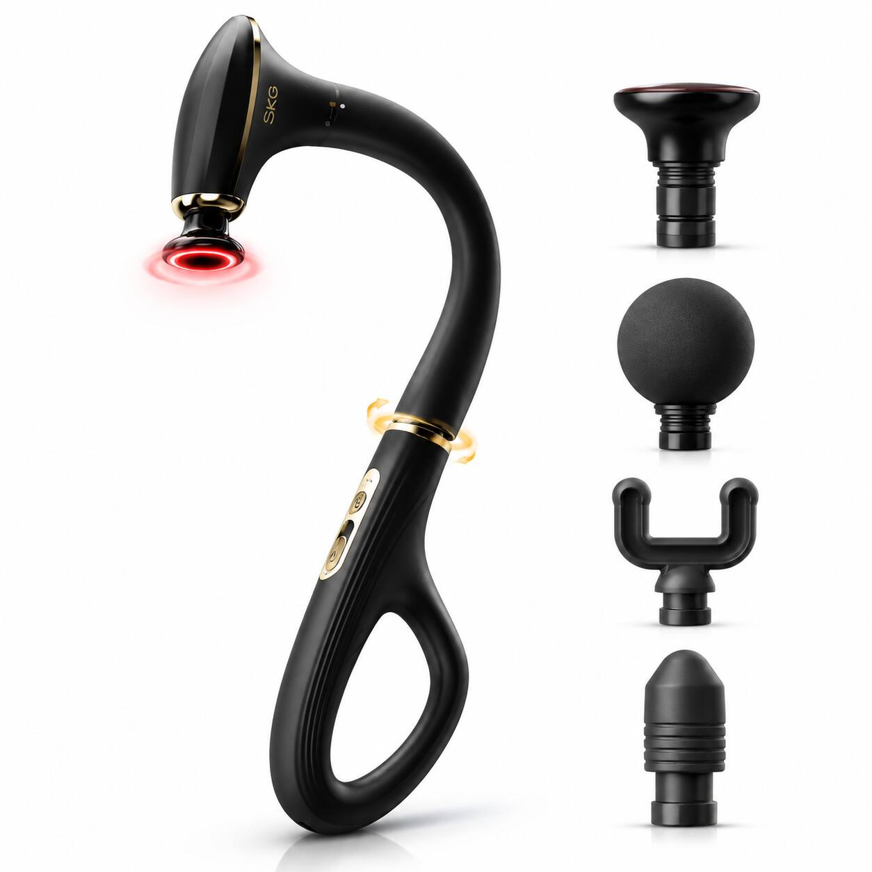 SKG DS300 Heated Massage Gun with Convertible Long Handle Black - Best Buy