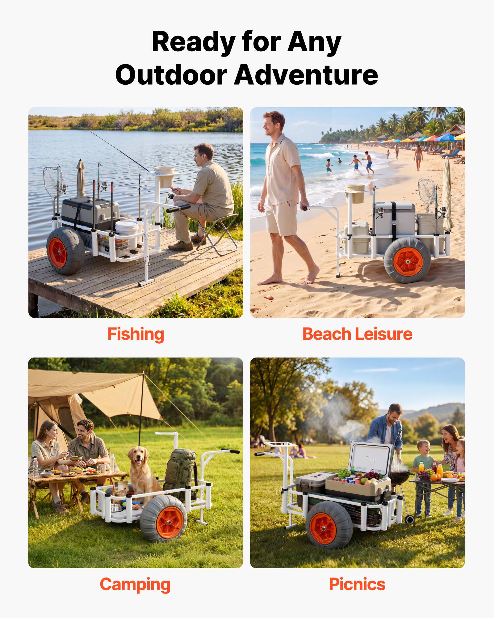 Ready for Any Outdoor Adventure  
Fishing  
Beach Leisure  
Camping  
Picnics