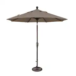 Mondawe - 7.5' Octagon Patio Umbrella Push Button Tilt Black Frame - Taupe