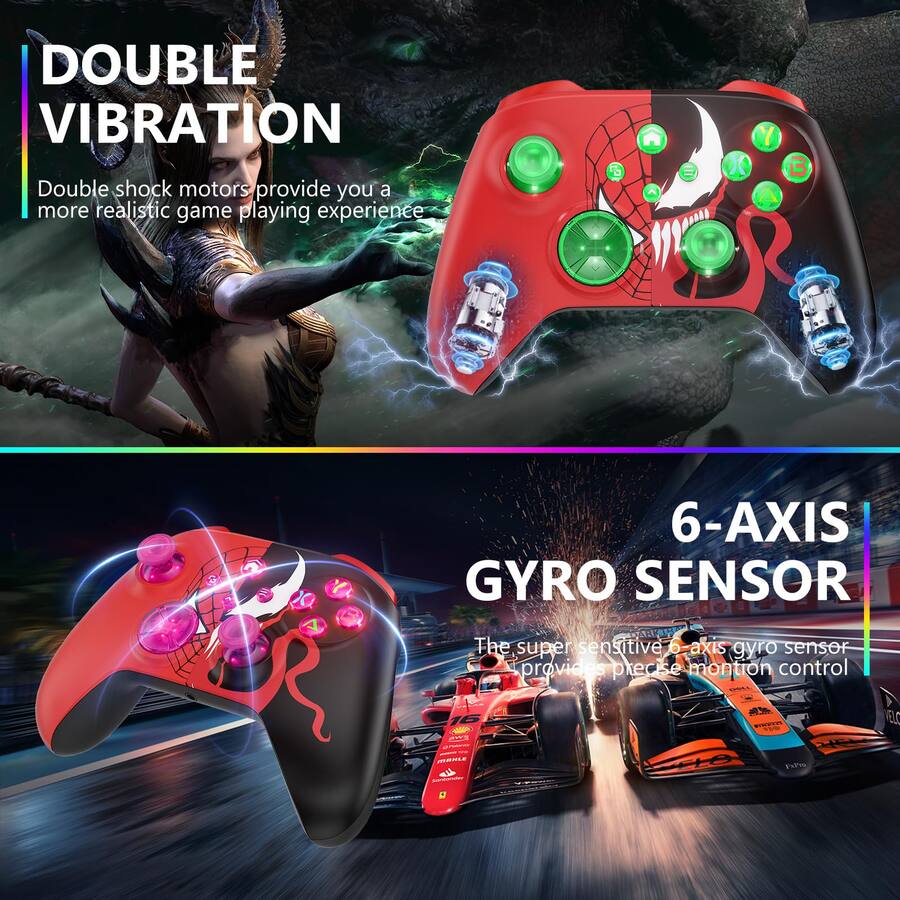 Hm Controllers HM 1810 Rgb Wireless Controller For Series X| One & Pc With Turbo Macro ...
