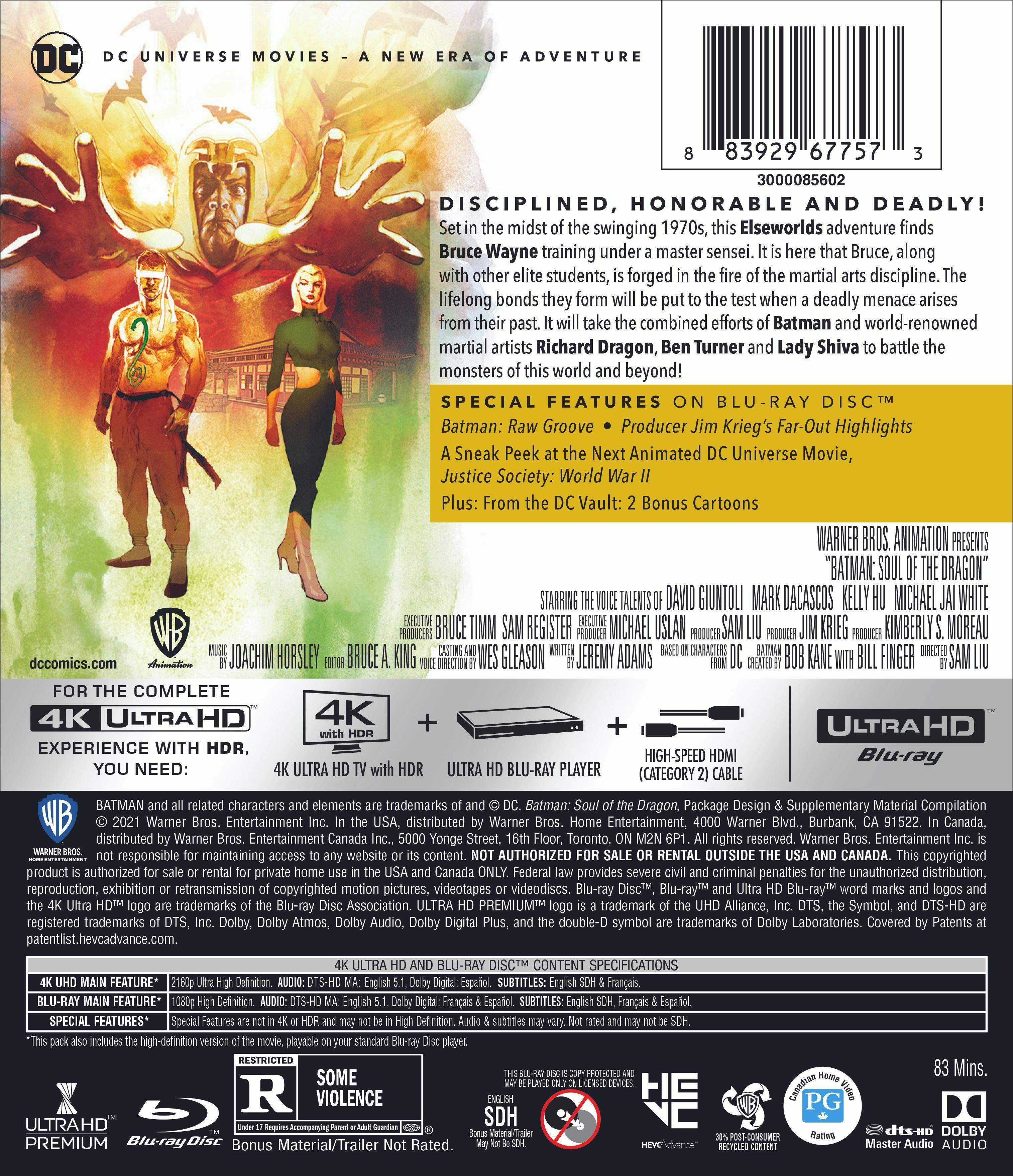 Back. Batman: Soul of the Dragon   - 4K Blu-Ray.