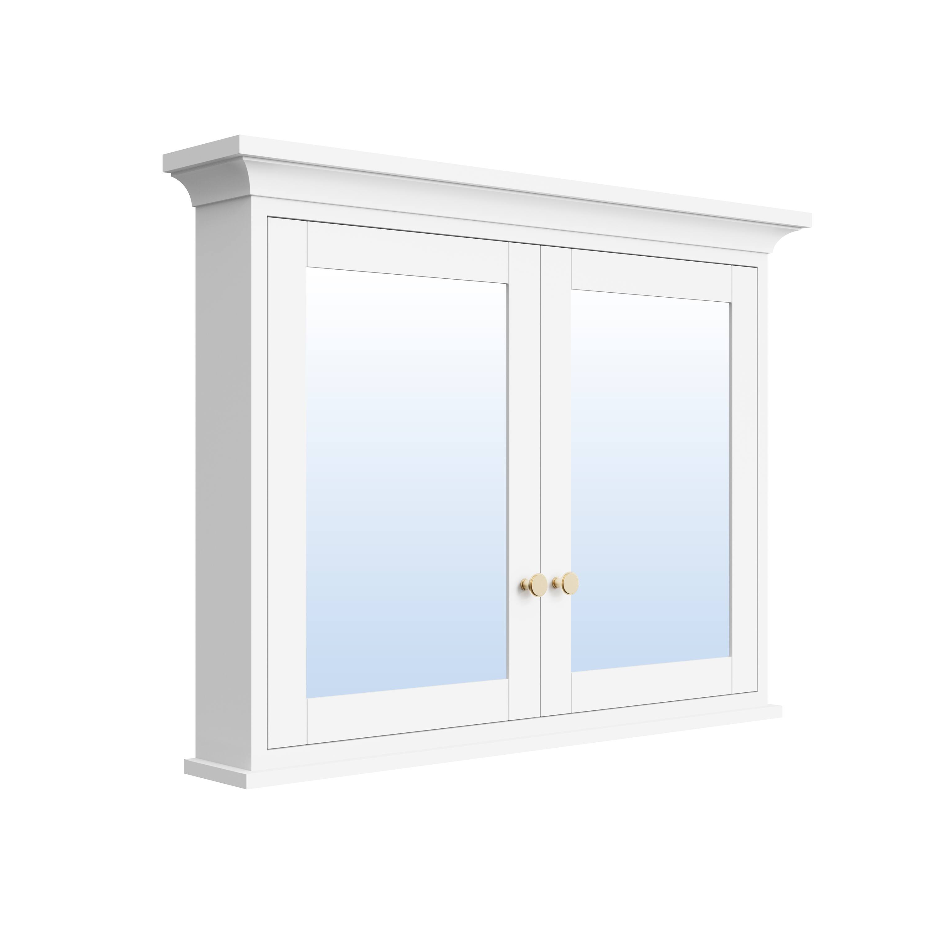 Alt View 7. WELLFOR - 40 in. W x 30 in. H Solid Wood Rectangular Surface Mount Medicine Cabinet with Mirror, Soft Close Door - White.