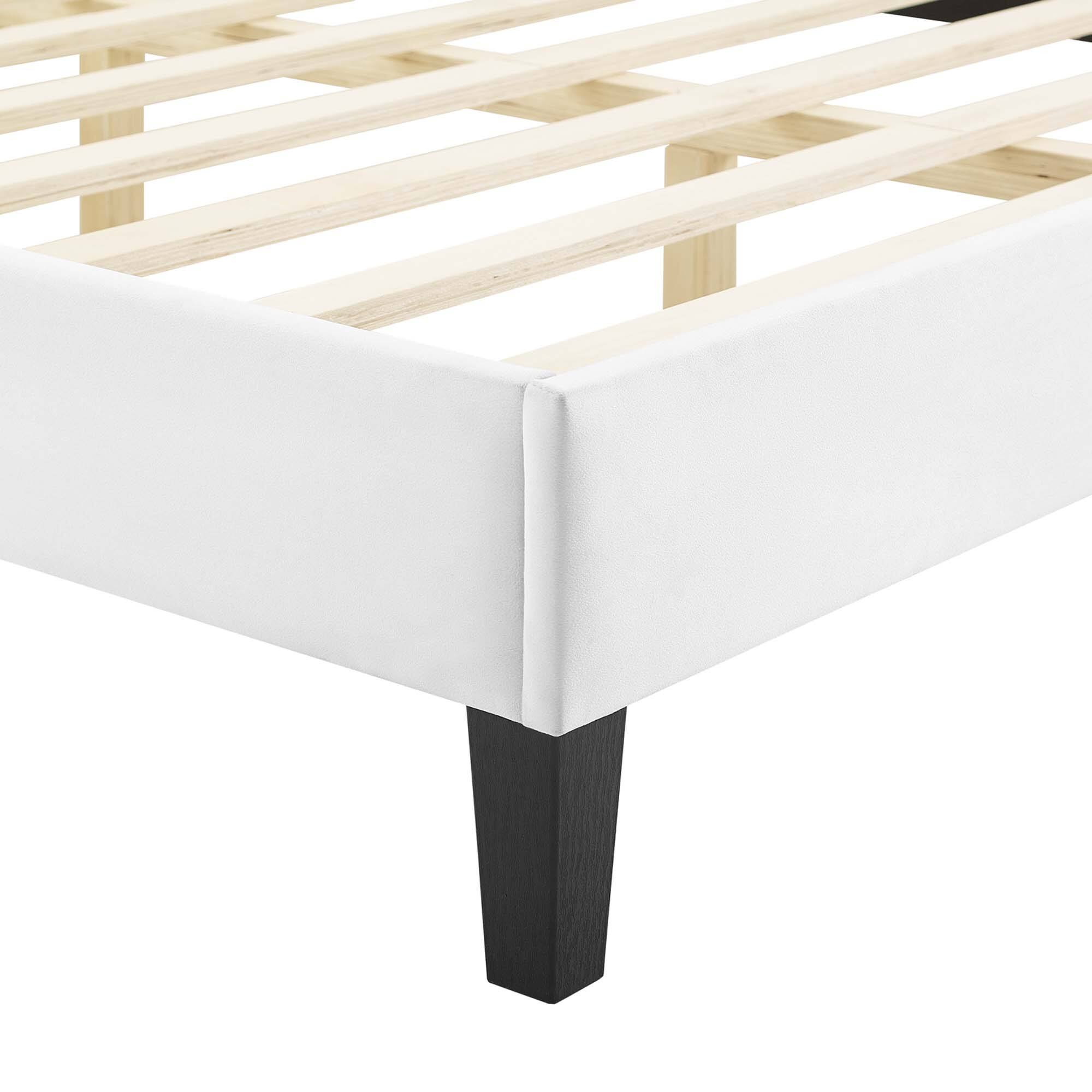 Alt View 6. Modway - Gwyneth Tufted Performance Velvet Queen Platform Bed - White.