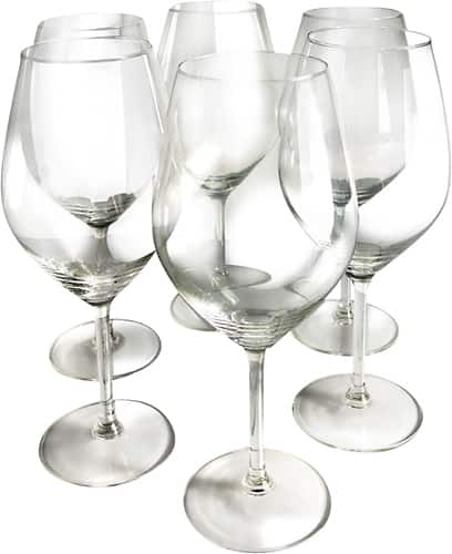 Angle. Epicureanist - Illuminati White Wine Glasses (6-Pack) - Clear.