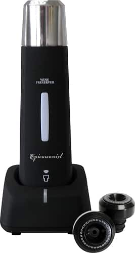 Angle. Epicureanist - Electric Wine Preserver - Black/Silver.