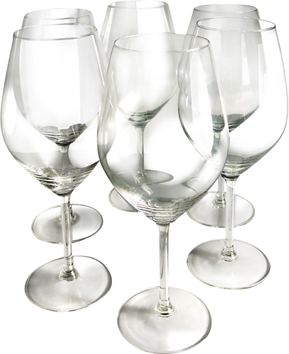 Angle View: Epicureanist - Illuminati Red Wine Glasses (6-Pack) - Clear