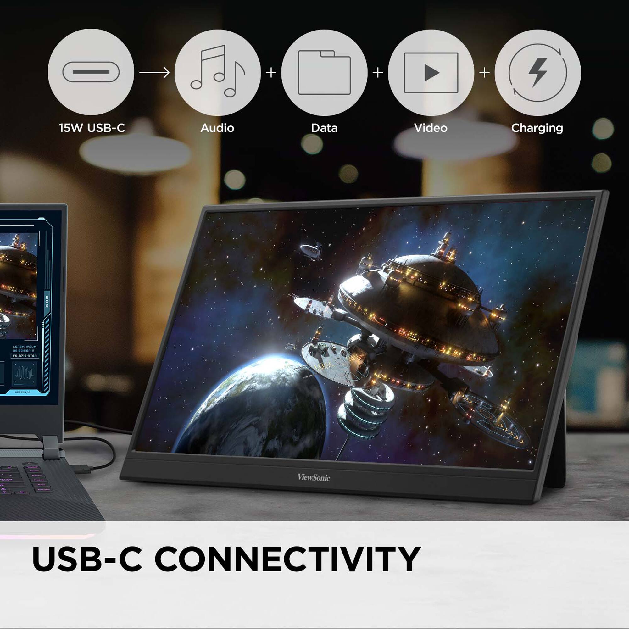 15W USB-C  
Audio  
Data  
Video  
Charging  

USB-C CONNECTIVITY