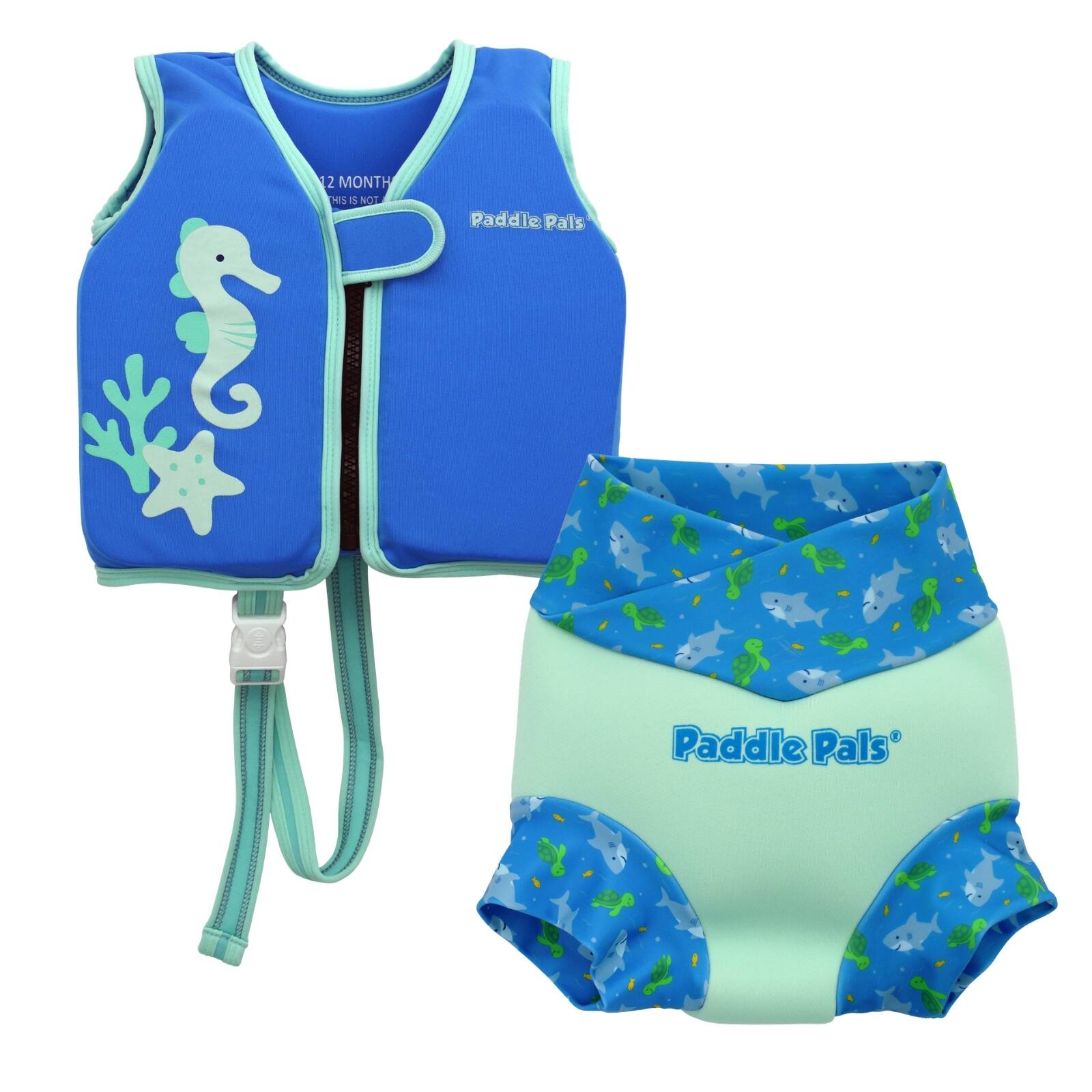 Paddle Pals - Baby Swim Vest & Diaper Set Infant Float Vest And Reusable Swim Diaper - Blue price history on PriceWatchPro