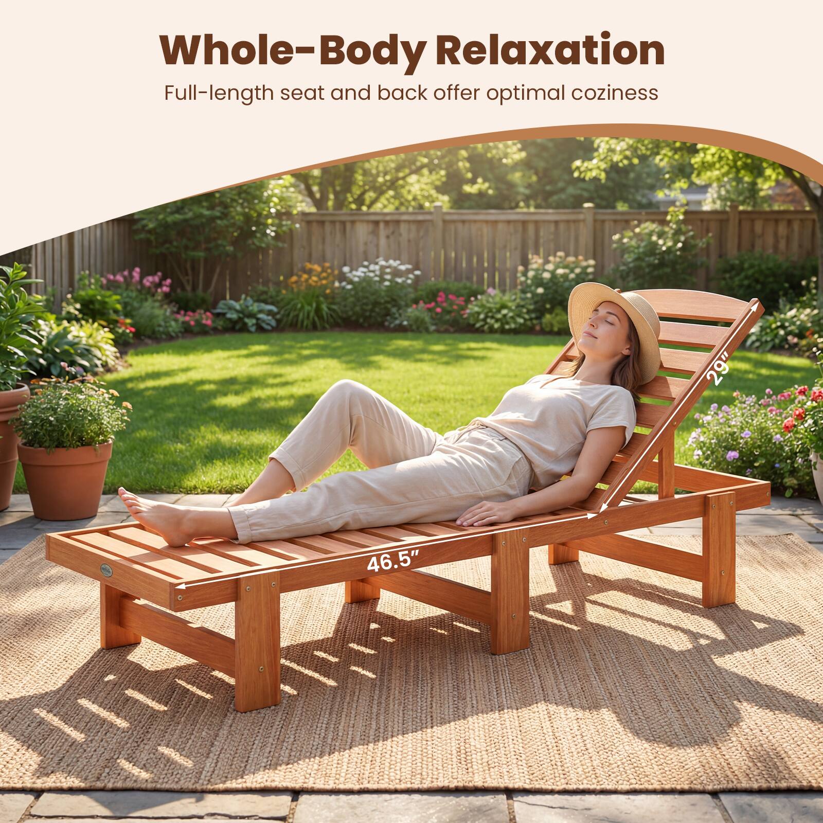 Whole-Body Relaxation  
Full-length seat and back offer optimal coziness  

29"  
46.5"