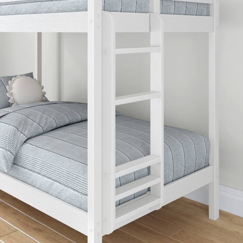 Alt View 4. Grain & Grove - Bear Plywood Twin/Twin Bunk, Brushed White - White.