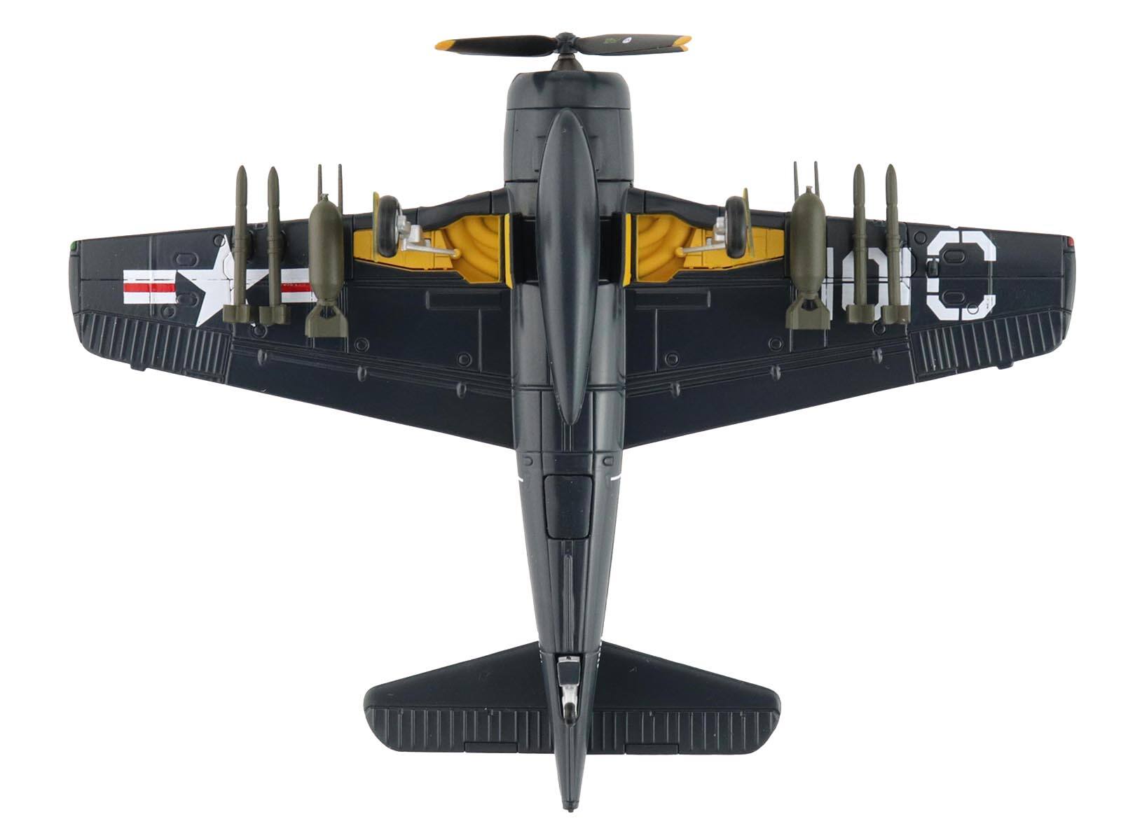 Alt View 4. Hobby Master - Grumman F8F-2 Bearcats Fighter Aircraft "Jolly Rogers" (1949) US Navy "SkyMax Flying Heroes" 1/72 Model by Hobby Master.