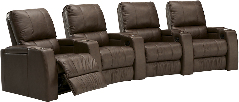 Angle View: Octane Seating - Magnolia Curved 4-Seat Power Recline Home Theater Seating - Brown