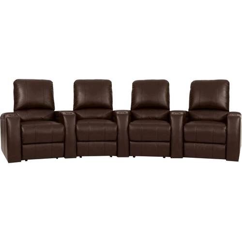 Octane Seating - Magnolia Curved 4-Seat Power Recline Home Theater Seating - Brown