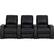 Front. Octane Seating - Magnolia Straight 3-Seat Manual Recline Home Theater Seating - Black.
