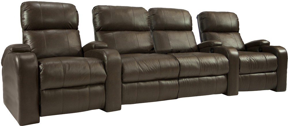 Best Buy: TheaterSeatStore Headliner 4-Seat Curved Leather Home Theater ...