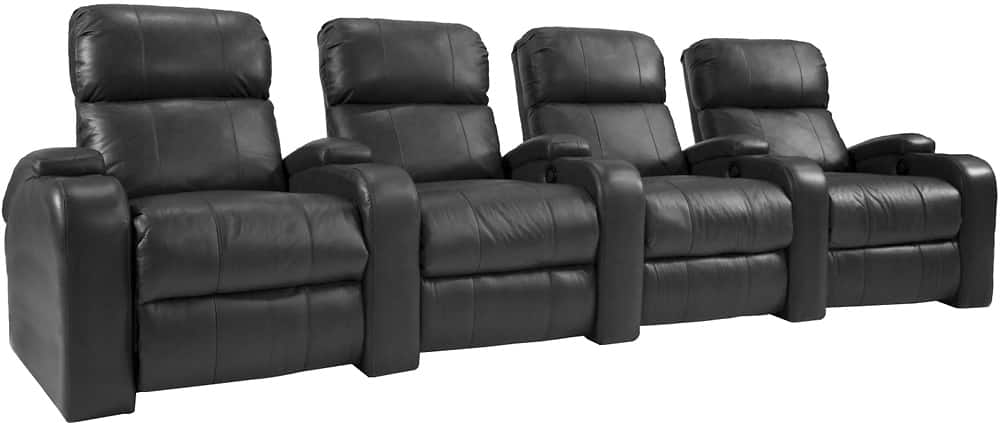 Angle View: Octane Seating - Headliner Straight 4-Seat Power Recline Home Theater Seating - Black