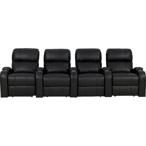 Octane Seating - Headliner Straight 4-Seat Power Recline Home Theater Seating - Black