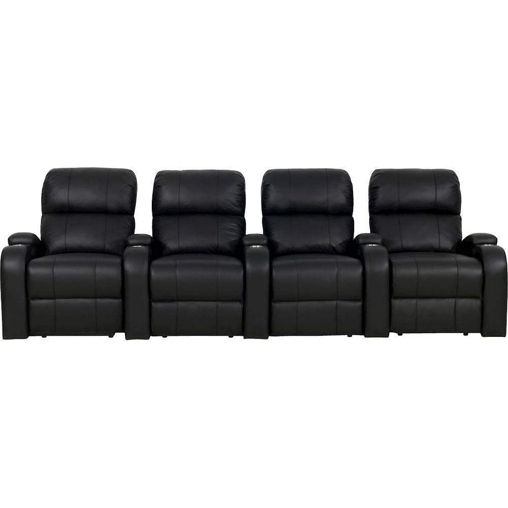 Front. Octane Seating - Headliner Straight 4-Seat Power Recline Home Theater Seating - Black.