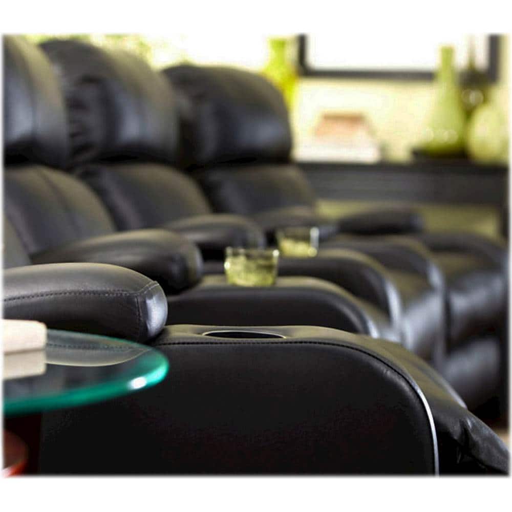 Best Buy Octane Seating Headliner Curved 4Seat Power Recline Home Theater Seating Black