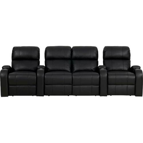 Octane Seating - Headliner Straight 4-Seat Power Recline Home Theater Seating with Middle Loveseat - Black