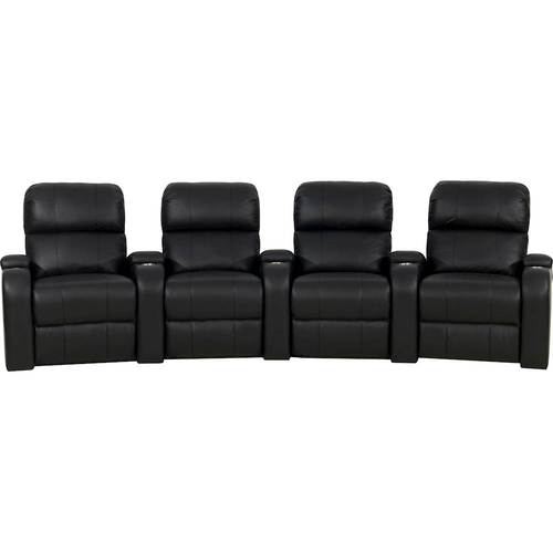 Octane Seating - Headliner Curved 4-Seat Manual Recline Home Theater Seating - Black