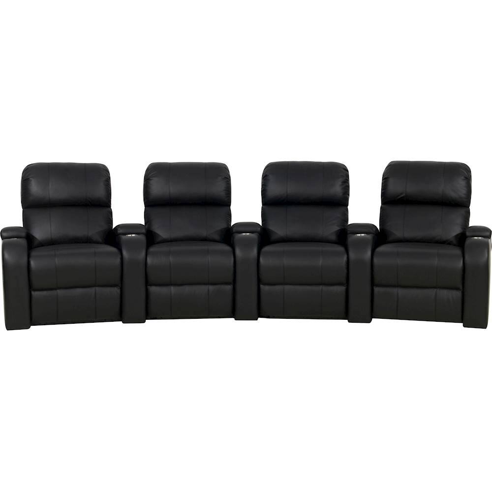 Front. Octane Seating - Headliner Curved 4-Seat Manual Recline Home Theater Seating - Black.