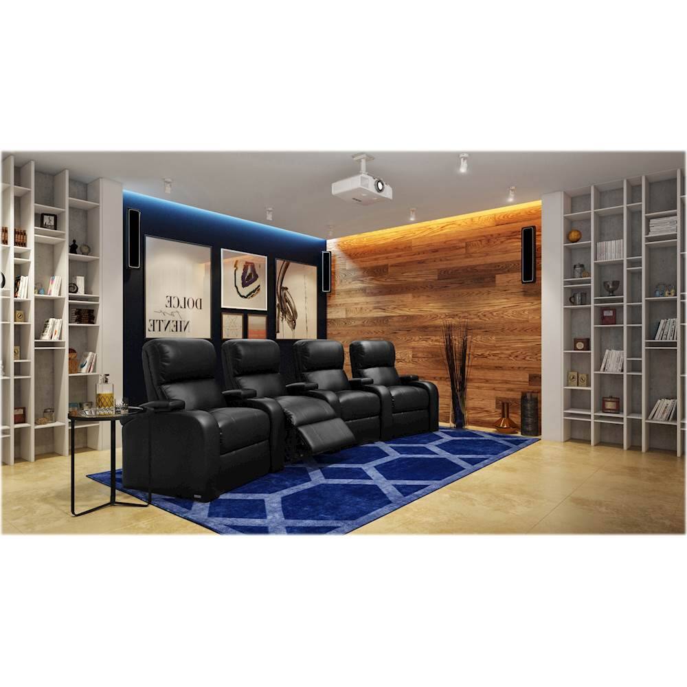 Alt View 13. Octane Seating - Headliner Curved 4-Seat Manual Recline Home Theater Seating - Black.