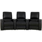 Front Zoom. Octane Seating - Magnolia Curved 3-Seat Manual Recline Home Theater Seating - Black.