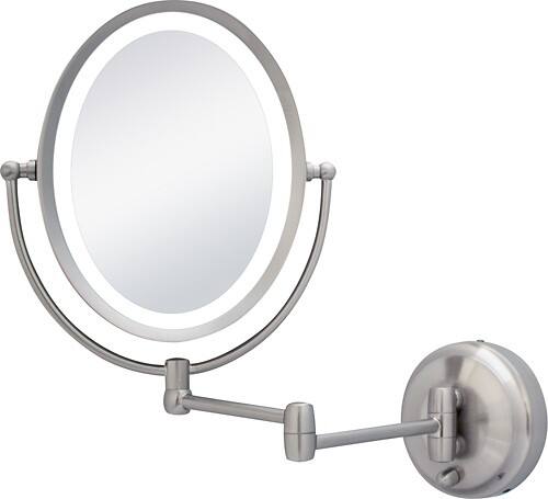 Angle Standard. Zadro - Next Generation LED-Lighted Oval Wall Mount Mirror - Silver.