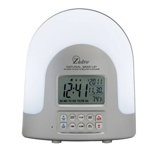 Front Standard. Zadro Products - Wake-Up-Light Alarm Clock - Silver.